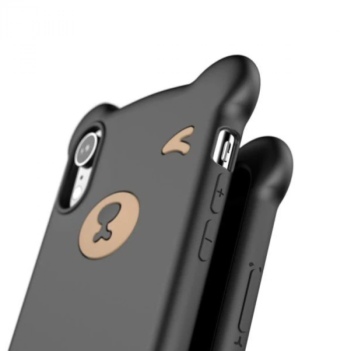 Baseus İPhone Xs Max Bear Sevimli Ayı Figür Soft Silikon Kılıf-(5775)