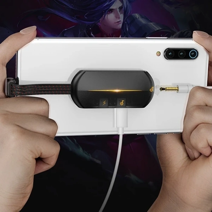 Baseus L47 3in1 2X iPhone Lightning başlık Ve 3.5mm Kulaklık Çıkışlı Şarj Adaptörü-(5775)