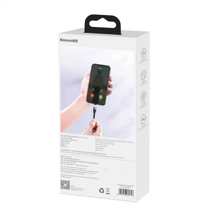 Baseus PD 20W İPhone 131211XS USB-C Manyetik Şarj Kablosu 2m-(5775)