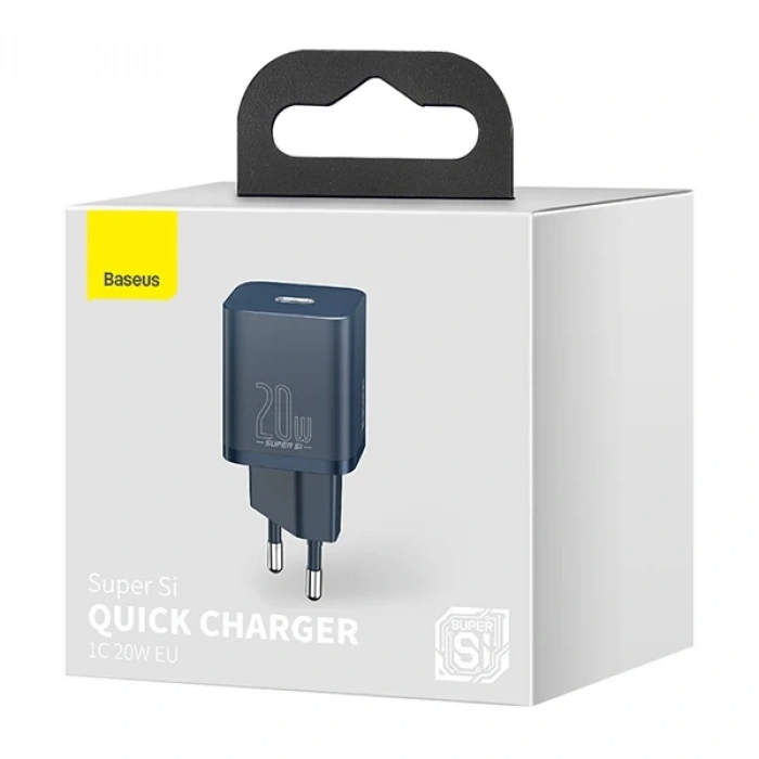 Baseus Super Si 20W PD Type-C Hızlı Şarj Adaptörü 20W İPhone 15-14-13- 12-11 Hızlı Şarj-(5775)