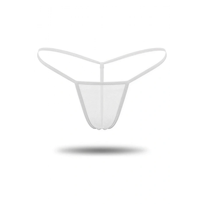 Beyaz Transparan Tül String Tanga TM0368