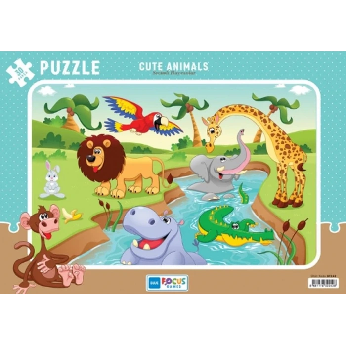 Blue Fus Cute Animals - Sevimli Hayvanlar Puzzle 30  Parça