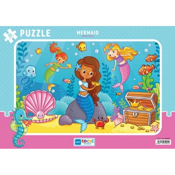 Blue Fus Mermaid (Deniz Kızı) Puzzle 30 Parça