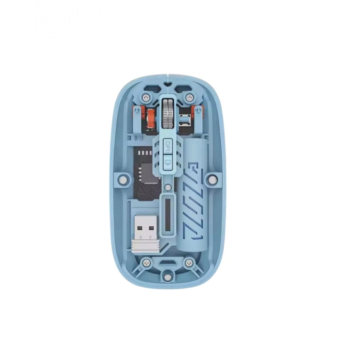 Bluetooth 5.2 ve 2.4G USB Kablosuz Mouse Pilli Mavi Tasarım