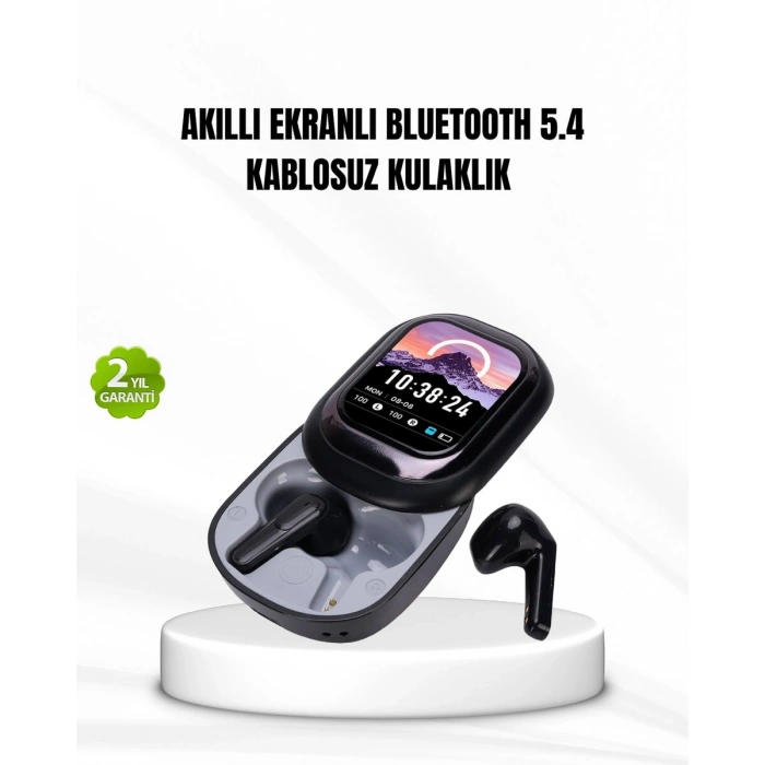 Bluetooth 5.4 Kulaklık – Gürültü Engelleme ve Akıllı Ekranlı Şarj Kutusu