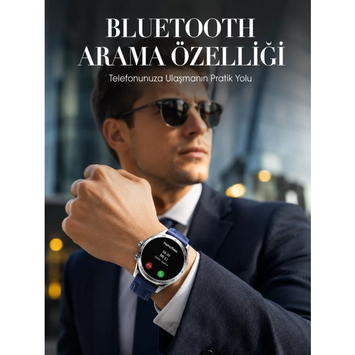 Bluetooth Arama Destekli Uzun Pil Ömürlü Akıllı Saat 3 Kordonlu