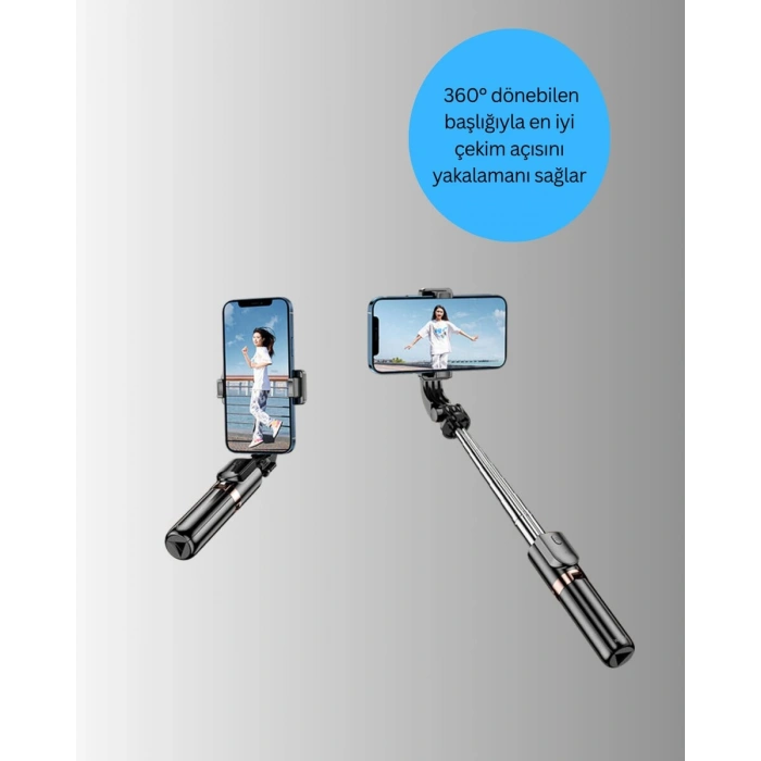 Bluetooth Işıklı Uzaktan Kumandalı Selfie Çubuğu – 130 cm Yükseklik