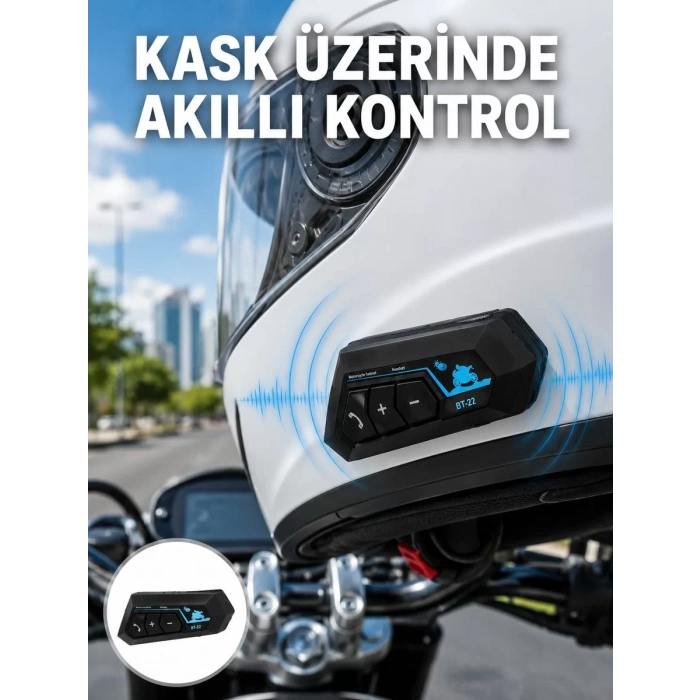 Bluetooth Kask Kulaklığı Intercom 5.0 Bluetooth Android ve İOS Uyumlu Yeni Nesil