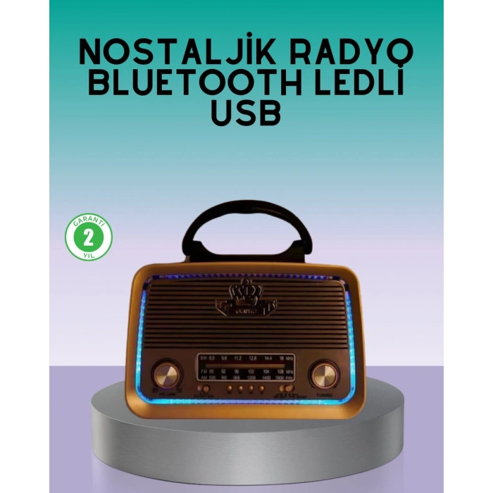 Bluetooth Özellikli Nostalji Radyo 3 Bant FM AM SW