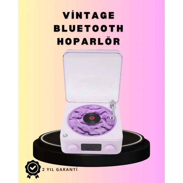 Bluetooth Retro Pikap Hoparlör – Projektörlü Gece Lambası