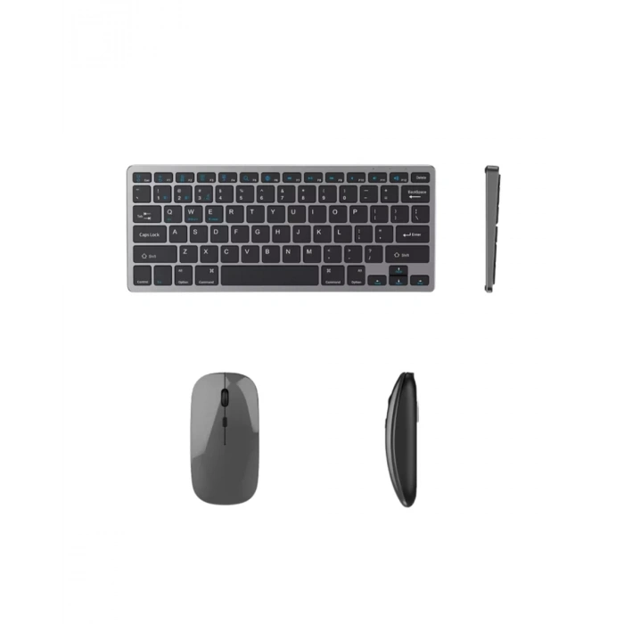 Bluetooth ve 2.4G Destekli Kablosuz Klavye Mouse Seti Şarj Edilebilir