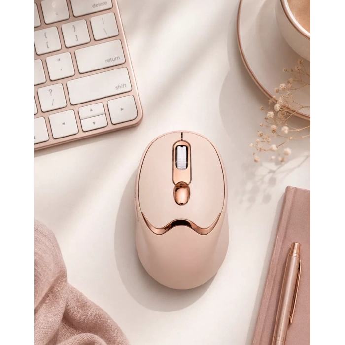 Bluetooth ve 2.4G Destekli Sessiz Kablosuz Mouse Şarjlı Tasarım