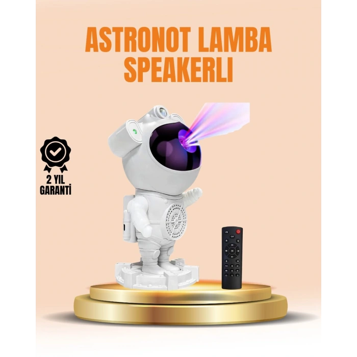Bluetooth ve Dahili Ses Özellikli Astronot Projeksiyon Lambası
