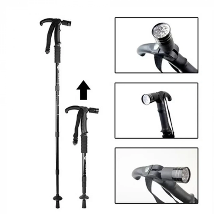 Boya Göre Ayarlı Işıklı Yürüyüş Bastonu LED Güçlü Aydınlatmalı Ergonomik Tasarım WT-002