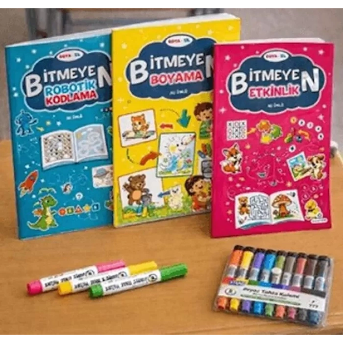 Boya Sil Bitmeyen Boyama 3  + Boya Kalemi Hediyeli