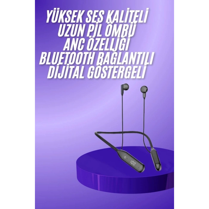 Boyun Bantlı Kablolu Yüksek Ses Kaliteli Bluetooth Kulaklık Uzun Pil Ömrü 100 saat sarj