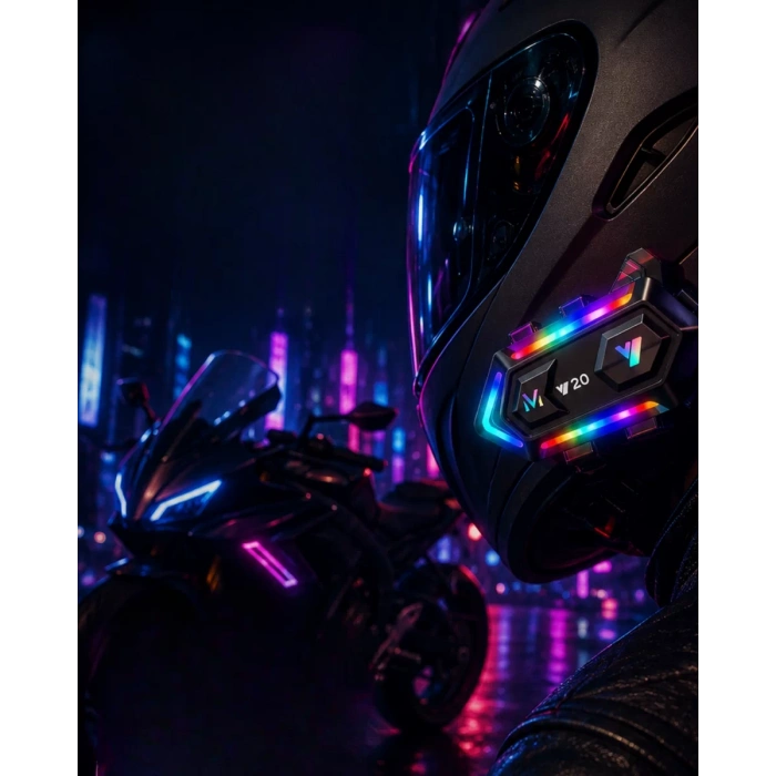 BT5.3 Motosiklet Kask İletişim Sistemi Çift Telefon Destekli
