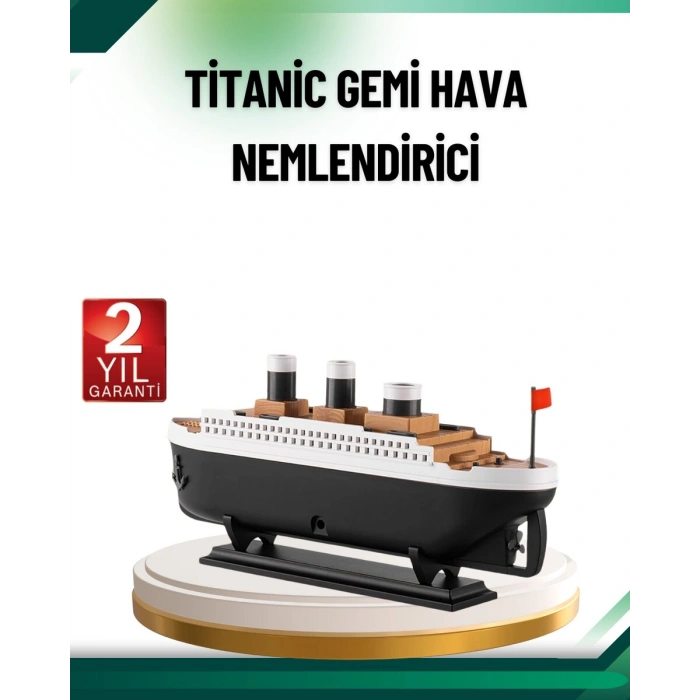 Buhar Efektli Titanik Gemi Oda Kokusu Difüzör LED Işıklı Nemlendirici