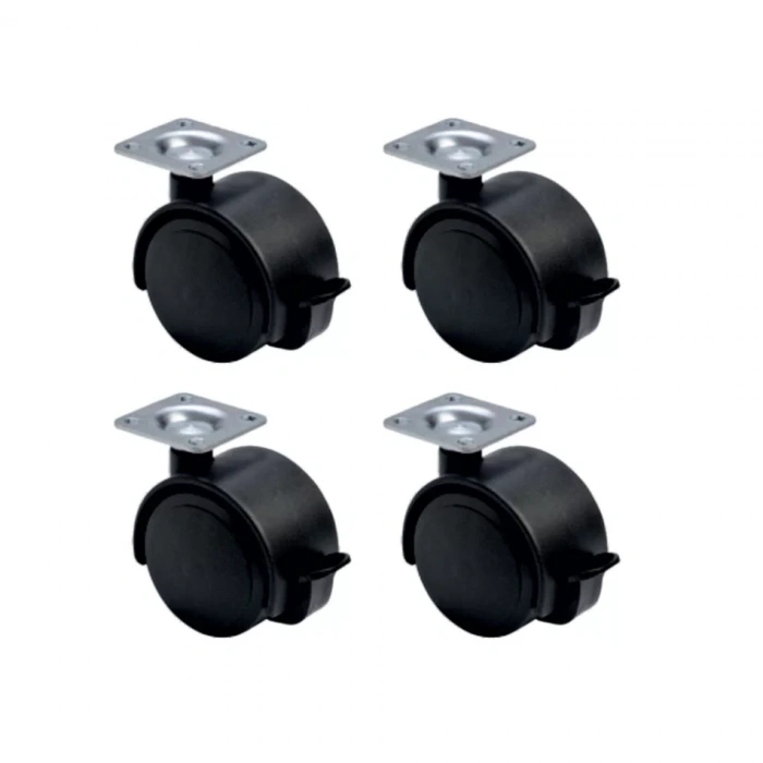 Büyük Plastik Tablalı Frenli - 50MM HKS128 - 4 Adet