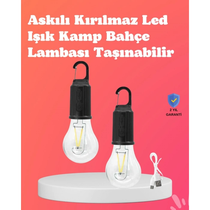 C Tipi Şarjlı Asılabilir Kamp Feneri
