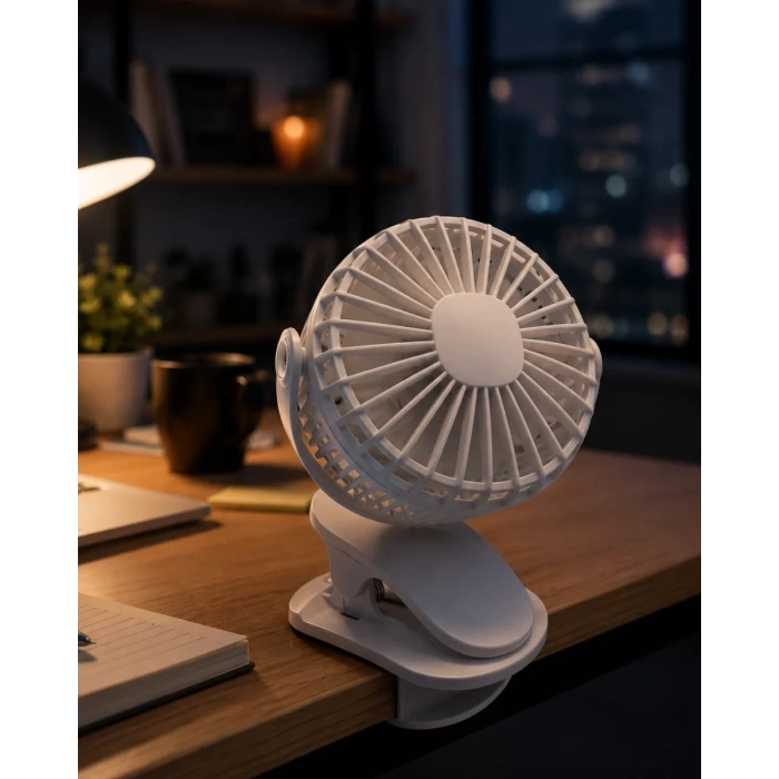 Çalışma Masası ve Yatak Başlığı İçin Klipsli Mini Fan