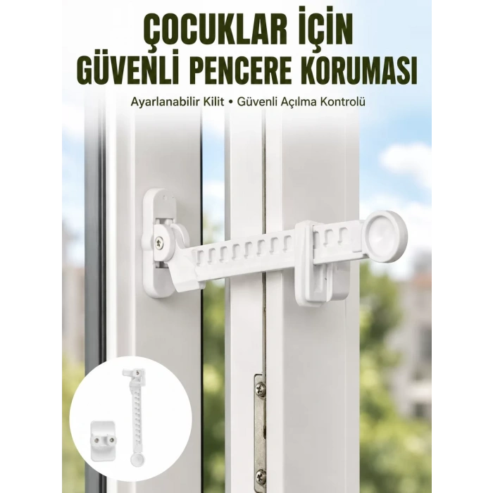 Cam Pencere Açılma Kontrol Kilidi Kolay Montaj 3’lü Yeni Nesil