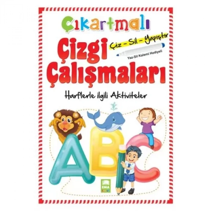 Çıkartmalı Çizgi Çalışmaları Harflerle İili Aktiviteler
