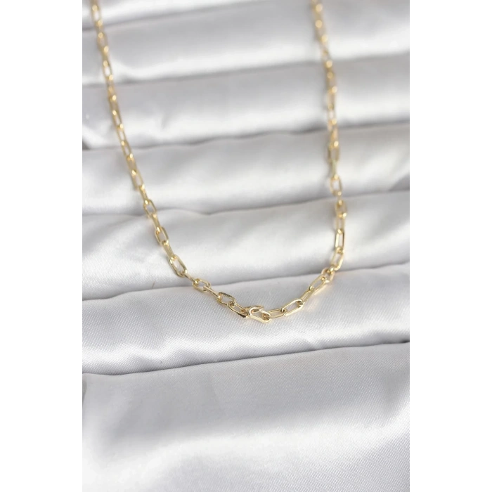 CM 14K Gold Renk Ataç Zincir Model 50 cm Kadın Kolye
