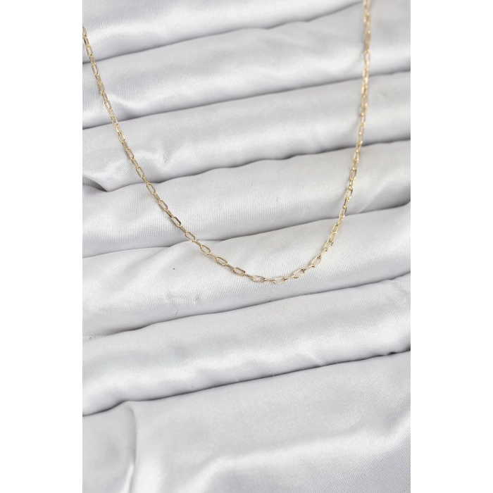 CM 14K Gold Renk Ataç Zincir Model 60 cm Kadın Kolye 5886