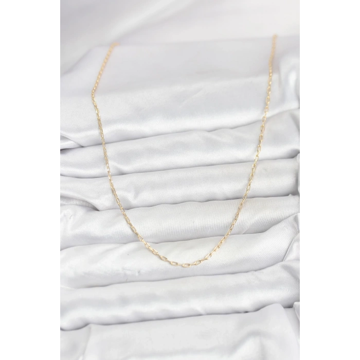 CM 14K Gold Renk Ataç Zincir Model 60 cm Kadın Kolye 5886