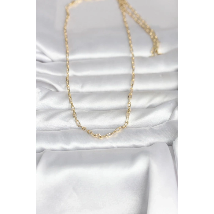 CM 14K Gold Renk Ataç Zincir Model 60 cm Kadın Kolye 5886