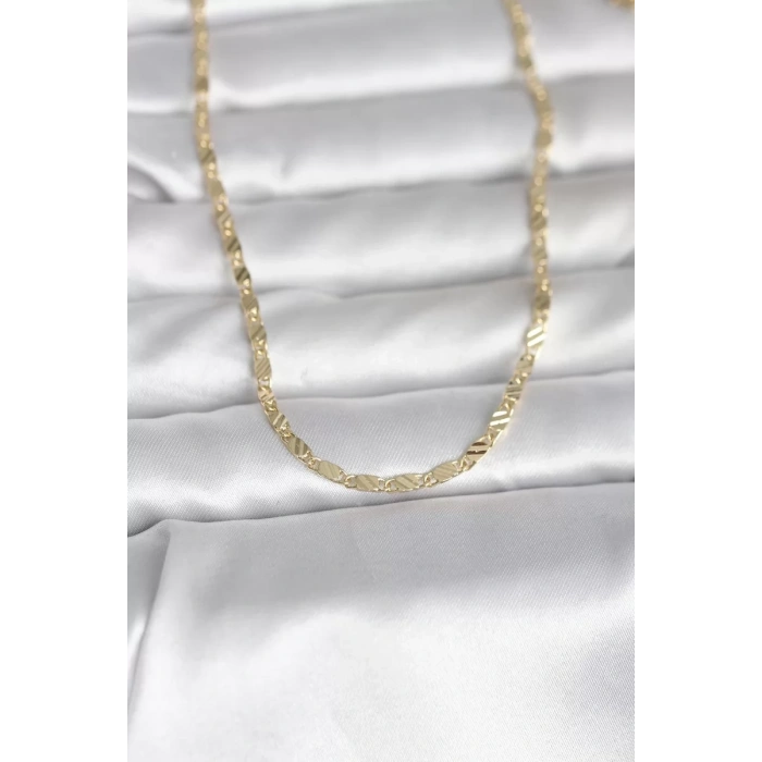 CM 14K Gold Renk Çizgi Lazer Model 60 cm Kadın Kolye - TJ-BKO10982