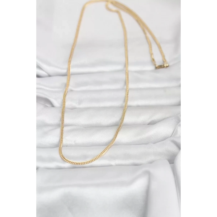 CM 14K Gold Renk Dolgun Zincir Model 60 cm Kadın Kolye - TJ-BKO10954