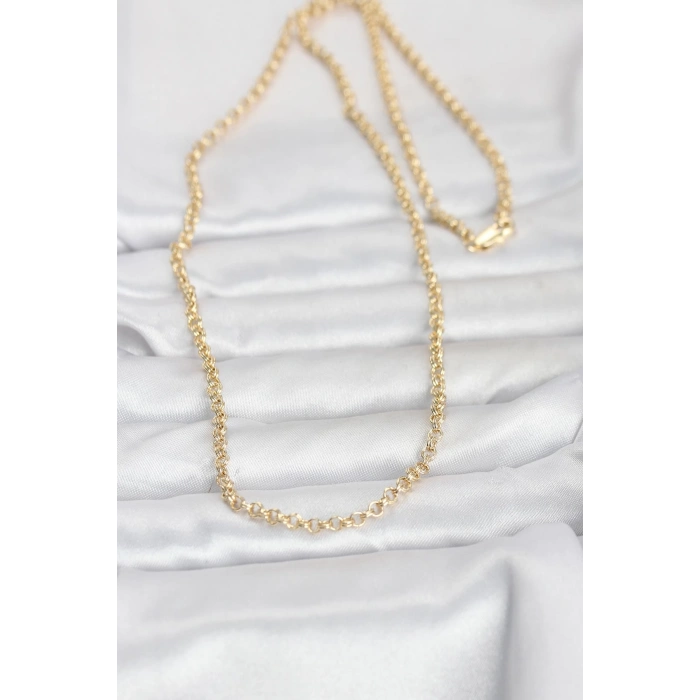 CM 14K Gold Renk Halka Zincir Model 60 cm Kadın Kolye 5886
