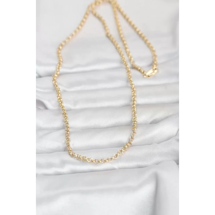 CM 14K Gold Renk Halka Zincir Model 60 cm Kadın Kolye - TJ-BKO10951