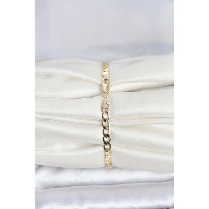CM 14K Gold Renk Halka Zincir Model Kadın Bileklik 5886