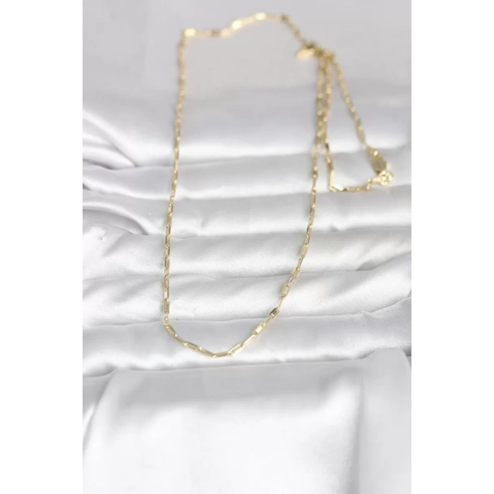 CM 14K Gold Renk İnce Ataç Zincir Model 60 cm Kadın Kolye - TJ-BKO10983