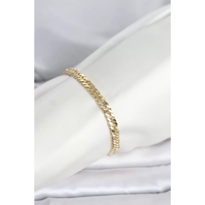 CM 14K Gold Renk Kalın Zincir Model Kadın Bileklik - TJ-BB8304