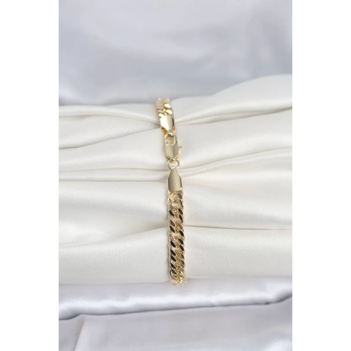 CM 14K Gold Renk Kalın Zincir Model Kadın Bileklik - TJ-BB8304