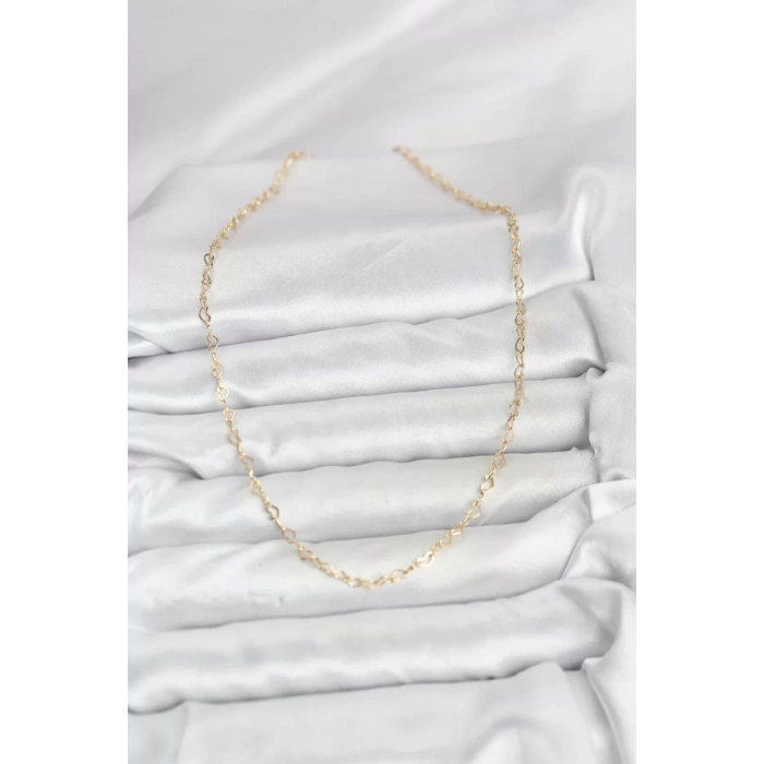 CM 14K Gold Renk Kalp Zincirli Kadın Kolye - TJ-BKO10924