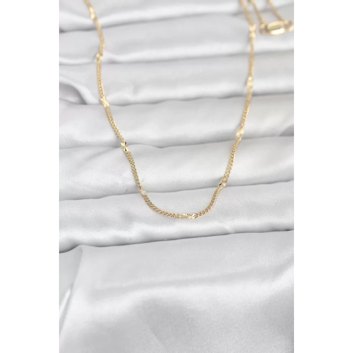 CM 14K Gold Renk Lazer Puntalı Model 60 cm Kadın Kolye - TJ-BKO10961
