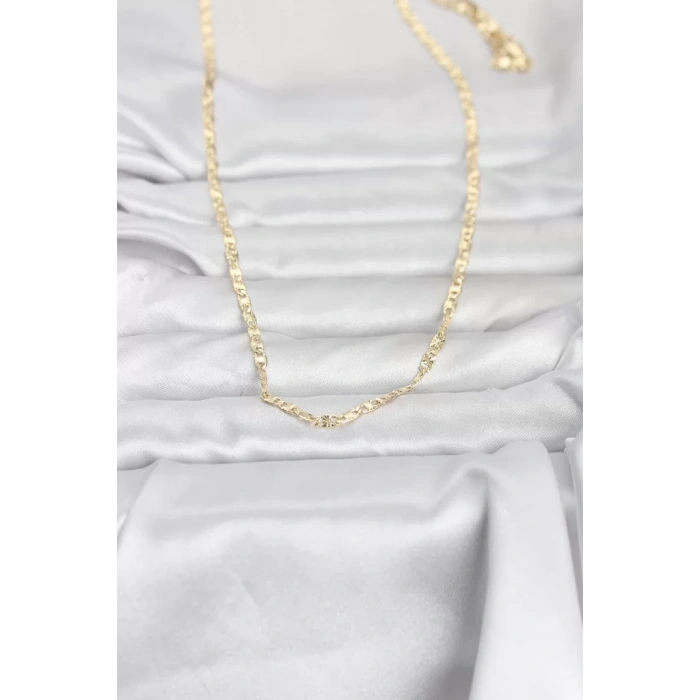 CM 14K Gold Renk Lazer Zincirli Model 60 cm Kadın Kolye - TJ-BKO10976