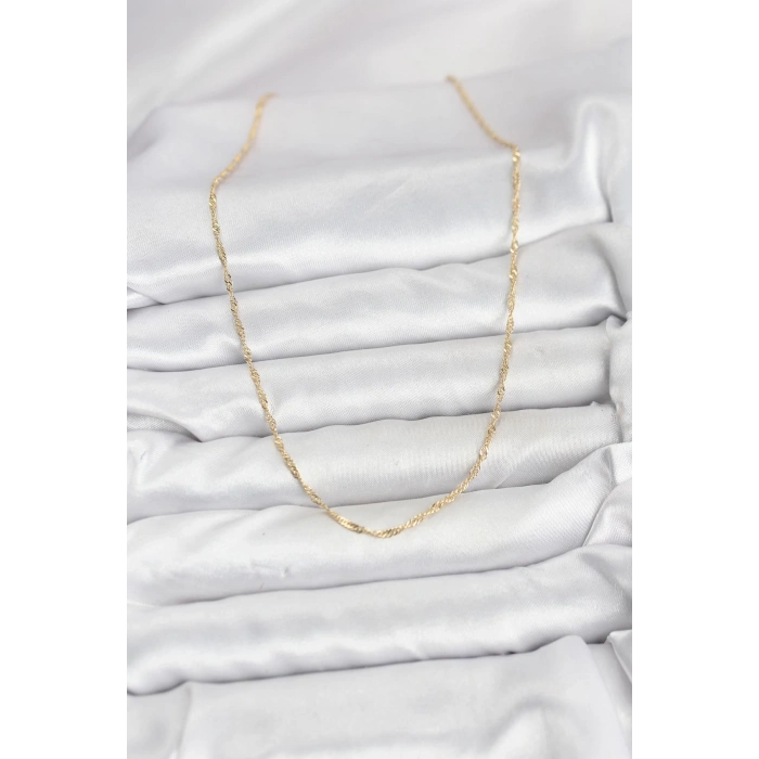 CM 14K Gold Renk Pirinç Ezme Burgu Model Kadın Kolye 5886