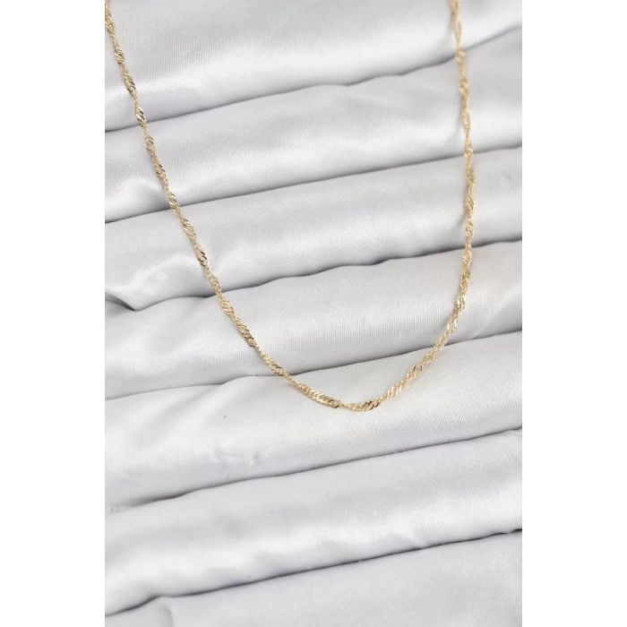 CM 14K Gold Renk Pirinç Ezme Burgu Model Kadın Kolye - TJ-BKO10916