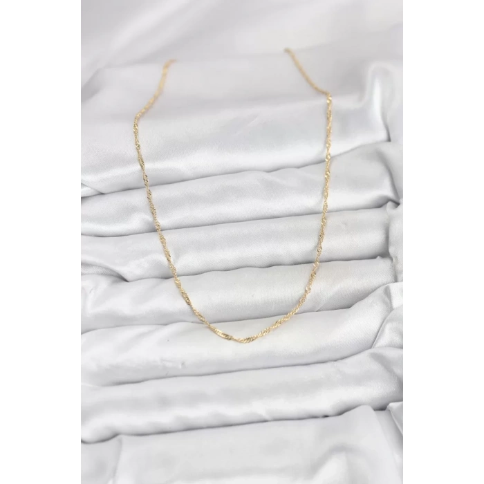 CM 14K Gold Renk Pirinç Ezme Burgu Model Kadın Kolye - TJ-BKO10916