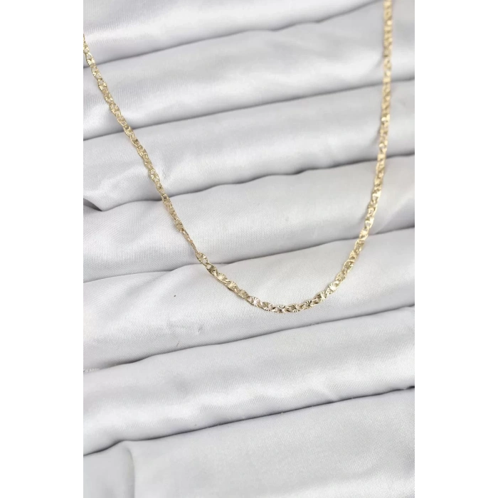 CM 14K Gold Renk Pirinç Lazer Model 60 cm Kadın Kolye - TJ-BKO10927