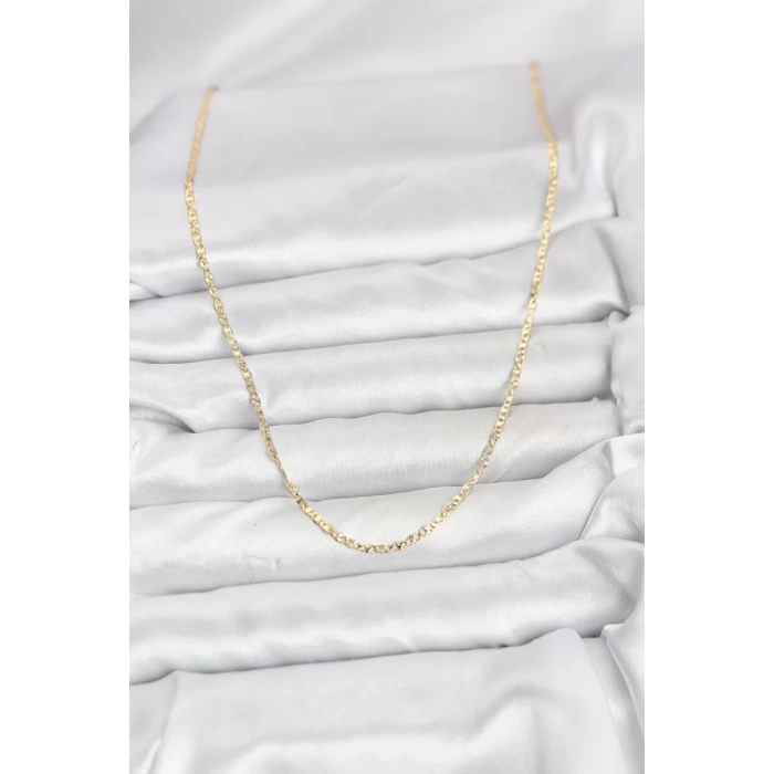 CM 14K Gold Renk Pirinç Lazer Model 60 cm Kadın Kolye - TJ-BKO10927