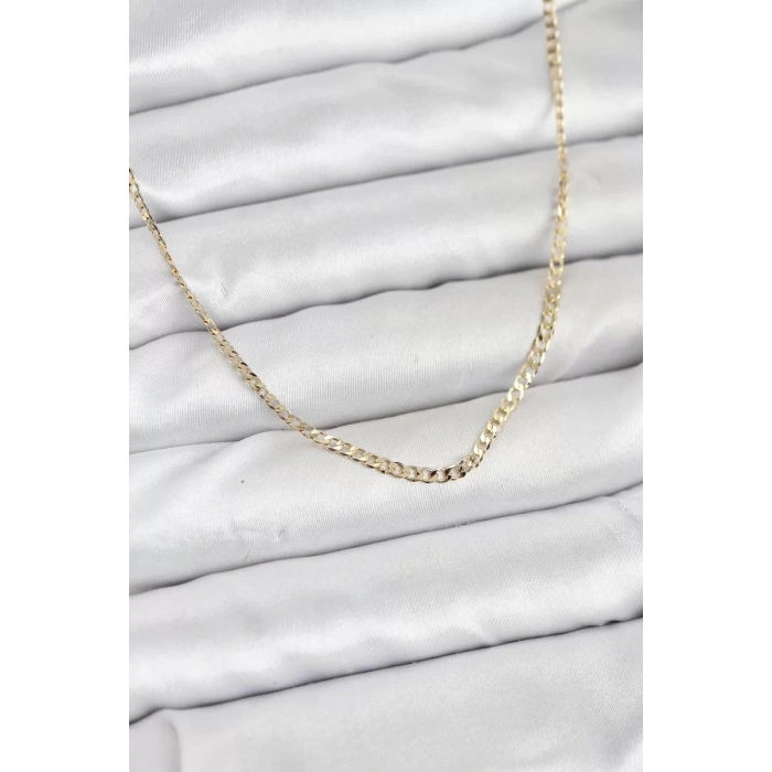CM 14K Gold Renk Pirinç Zincir Model Kadın Kolye - TJ-BKO10917