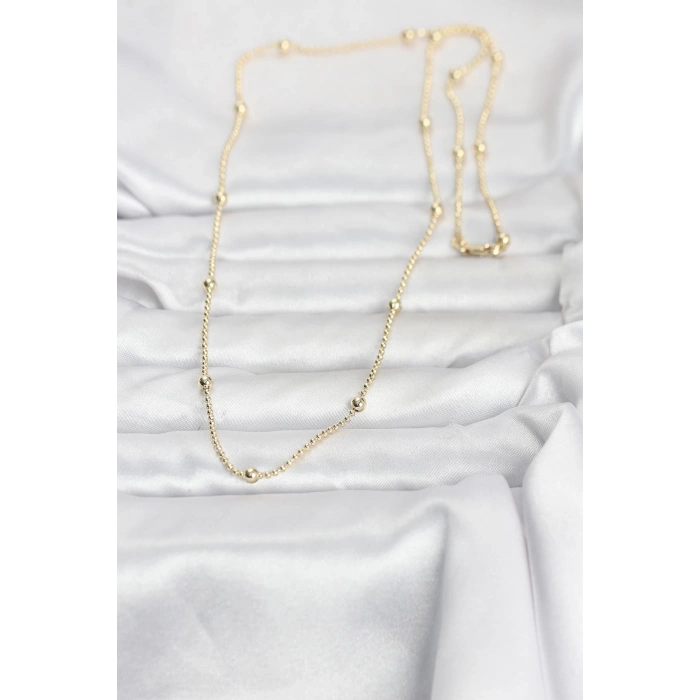 CM 14K Gold Renk Top Zincir 60 cm Kadın Kolye 5886