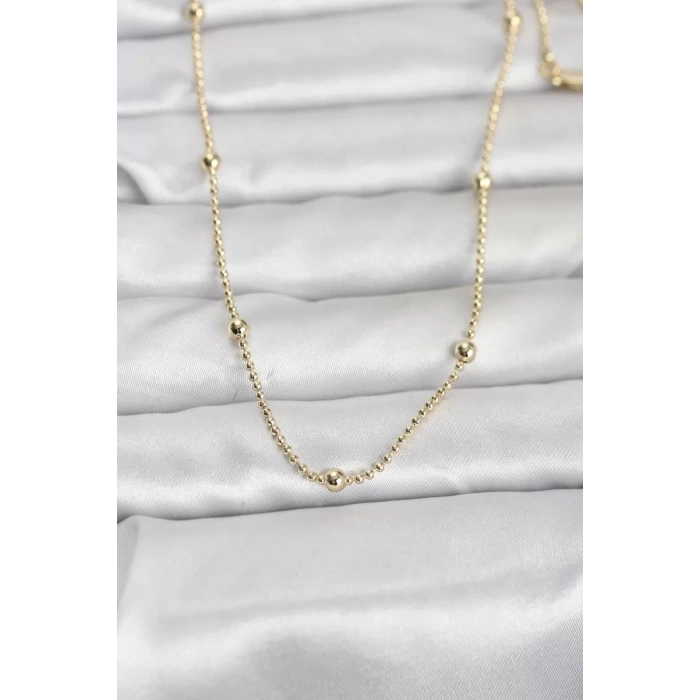 CM 14K Gold Renk Top Zincir 60 cm Kadın Kolye - TJ-BKO10960